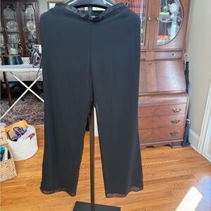 Liz Claiborne formal chiffon over satin wide pants size 12 black
